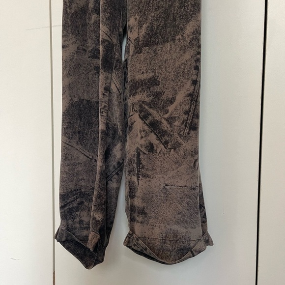 Vena Cava Silk Black and Brown Jumpsuit Denim Like Pattern - Picture 4 of 9